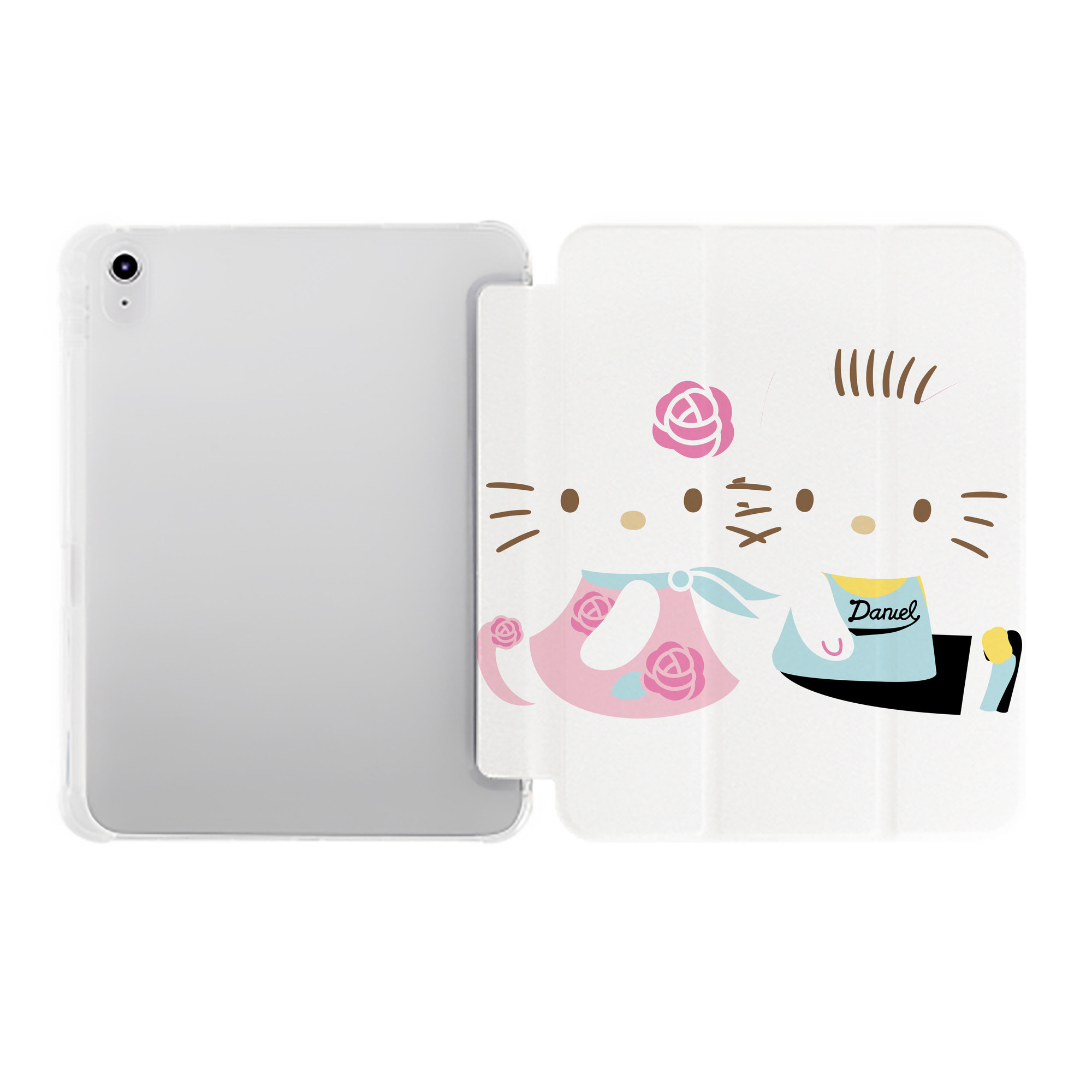 （画像用） Hello Kitty ハローキティ IPad ケース ペン収納付き 三つ折りスタンド PUレザー×シリコン 対応機種9.5/10.5/10.9インチ